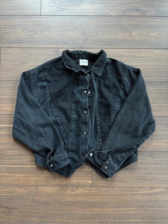 Pulse Jackets & Blazers - Vintage western black lace denim jacket Pulse